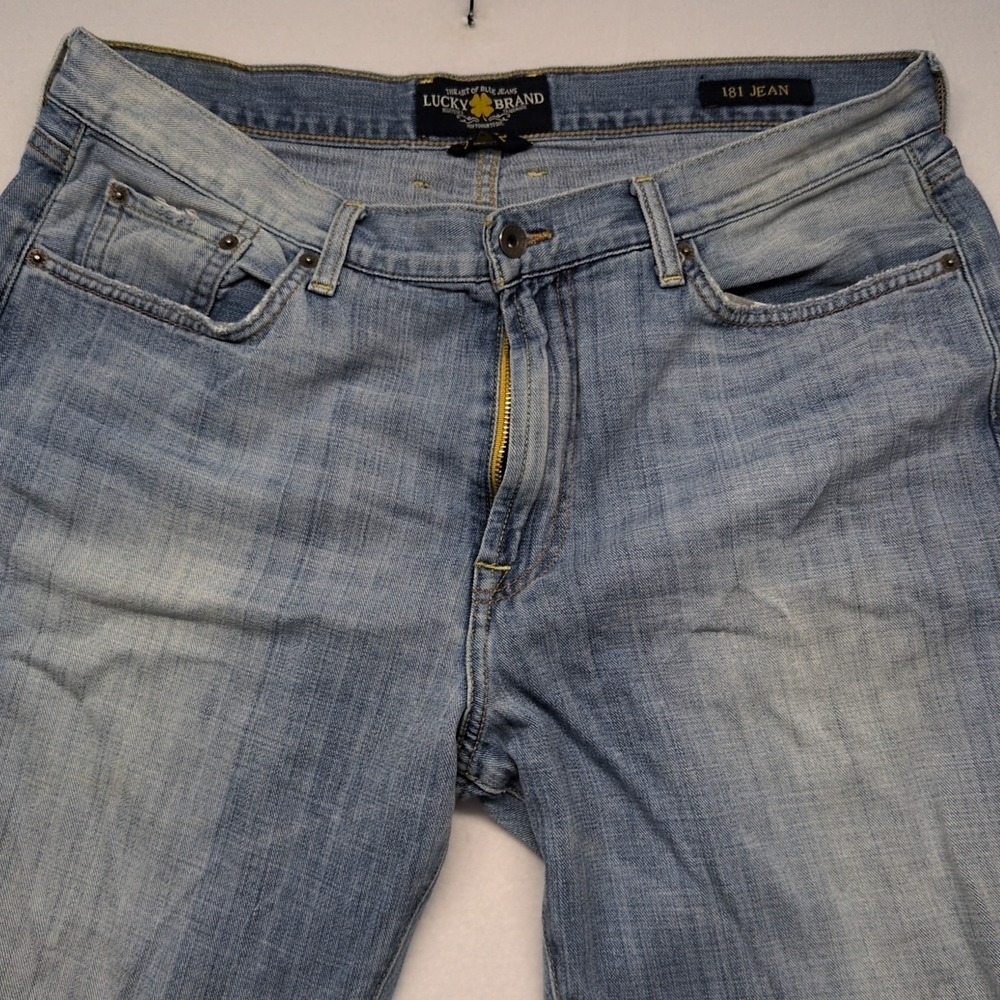 Lucky Brand 181 Relaxed Straight Jeans Mens Size 36X30 Blue Medium Wash Denim - Picture 2 of 10